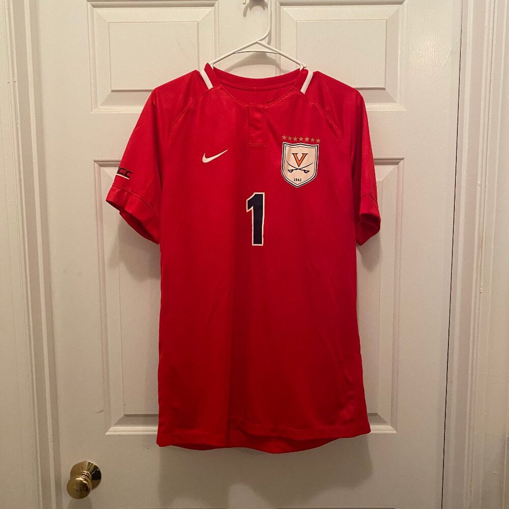 Virginia UVA Cavaliers Men's Soccer #1 Game Worn Nike Goalie Jersey Large